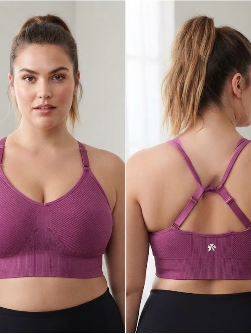 all in motion Purple Ribbed Seamless Sports Bralette